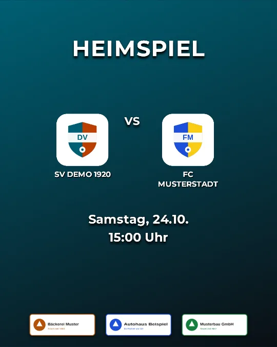 Beispiel: Spieltag-Ankündigung